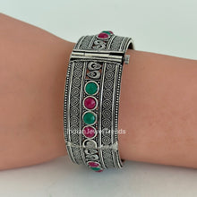 Oxidized Silver openable single Kada/Bracelet (1Pc)/German Silver/Boho/Tribal/Indian Jewelry/Pakistani/Oxidized Bangles/One size fit 2.4/2.6