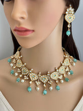 Mint Tyaani Kundan Bridal Necklace,Gold kundan Necklace,Wedding necklace, Bridal Jewelry,Pakistani Jewelry, Punjabi Jewelry,Fine Kundan