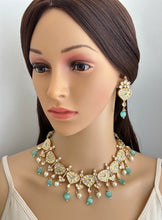 Mint Tyaani Kundan Bridal Necklace,Gold kundan Necklace,Wedding necklace, Bridal Jewelry,Pakistani Jewelry, Punjabi Jewelry,Fine Kundan