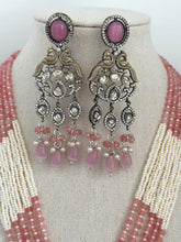 Pink Victorian Polki Kundan Necklace/Indian Long Necklace/Statement Necklace/Long Mala/Semi Precious Necklace/Rani Haar/Pakistani jewelry