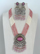 Pink Victorian Polki Kundan Necklace/Indian Long Necklace/Statement Necklace/Long Mala/Semi Precious Necklace/Rani Haar/Pakistani jewelry