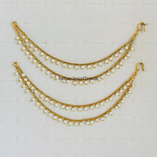 Ear Chain pair/Sahare/Pearl kaan chain/Earring support chain/Indian Jewelry/Pakistani Jewelry/Bahubali Eaarrings/Kaan sahara 2pcs