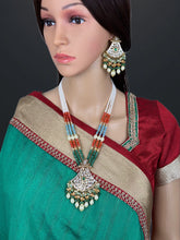 Premium gold plated Kundan silver foil Mala Necklace/Long Necklace/Indian Jewelry/Mala/Pendent Set/Rani haar/Bridal Necklace/Indian Wedding