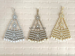 Kundan Pearl Passa, Jhoomer, Side tikka Indian Punjabi Pakistani wedding jewelry, jewelry, Hair accesories/Hair Jewelry/Head Jewelry