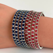 Set of 4 Ruby/Blue Silver CZ diamond bangles/ Diamond bangles, Indian Pakistani diamond jewelry for wedding