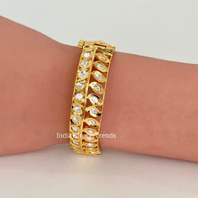 Tyaani inspired premium kundan gold plated openable bangle pair/Statement Kada/Kundan Bangles/Bridal Bangle/Indian Wedding/Pakistani/Punjabi