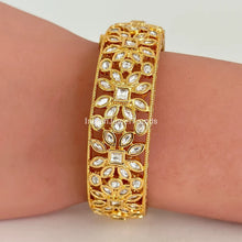Tyaani inspired premium kundan gold plated openable bangle pair/Statement Kada/Kundan Bangles/Bridal Bangle/Indian Wedding/Pakistani/Punjabi