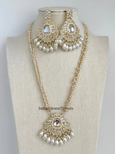 Pearl Kundan Long Necklace set/Indian Jewelry/Gold Long necklace/Rani haar/Indian wedding /Bridal Pearl necklace Bollywood Bridesmaid Gift