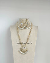 Pearl Kundan Long Necklace set/Indian Jewelry/Gold Long necklace/Rani haar/Indian wedding /Bridal Pearl necklace Bollywood Bridesmaid Gift