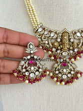 Ruby Victorian Moissanite Polki Kundan Necklace, Temple Jewelry, South Indian Necklace, Pearl, Indian wedding Jewelry, Designer Necklace