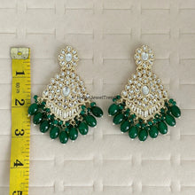 Kundan long earrings, chandelier earrings, Bollywood Trendy Earrings/kundan Earring/Indian Pakistani jewelry for wedding