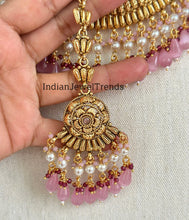 Pink Antique Gold Necklace/Punjabi gold jewelry/Wedding necklace/Bridal necklace/Indian Pakistani wedding Necklace
