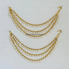 Ear Chain pair/Sahare/Pearl kaan chain/Earring support chain/Indian Jewelry/Pakistani Jewelry/Bahubali Eaarrings/Kaan sahara 2pcs