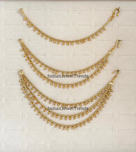 Ear Chain pair/Sahare/Pearl kaan chain/Earring support chain/Indian Jewelry/Pakistani Jewelry/Bahubali Eaarrings/Kaan sahara 2pcs