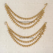 Ear Chain pair/Sahare/Pearl kaan chain/Earring support chain/Indian Jewelry/Pakistani Jewelry/Bahubali Eaarrings/Kaan sahara 2pcs