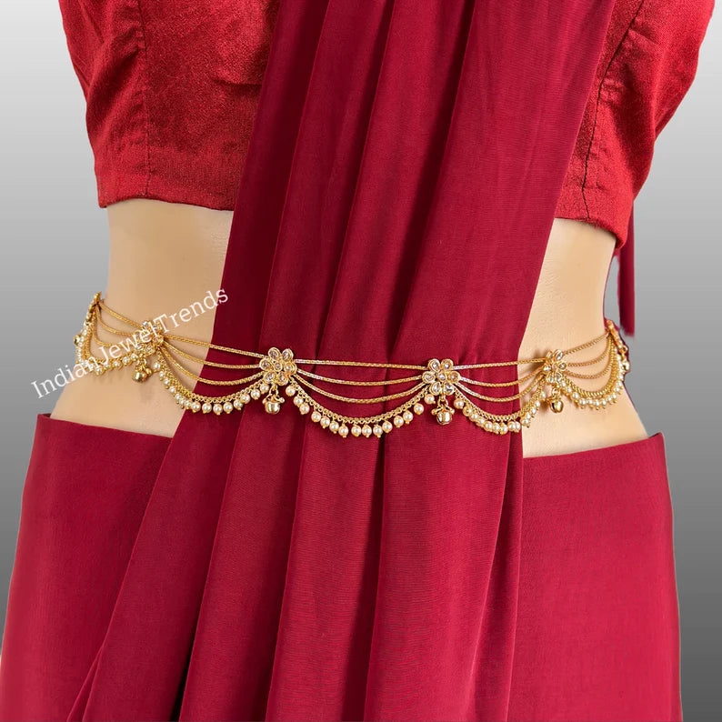 Antique Gold Pearl Belly Chain/Bridal Belly chain/Vaddanam/Kamarpatta/South Indian Jewelry/tagdi/Indian waist belt/jewelry belt/Kamarbandh