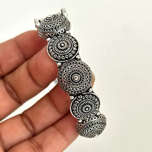 Oxidized Silver openable single Kada/Bracelet (1Pc)/German Silver/Boho/Tribal/Indian Jewelry/Pakistani/Oxidized Bangles/One size fit 2.4/2.6