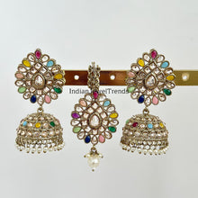 Restocked Polki Jhumka with tikka/stone Jhumka/Indian/Pakistani/Punjabi/Indian Earring/Statement earring/Bridal earring/Indian wedding