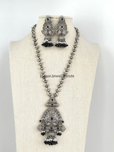 Handcrafted Thread Oxidized Long Necklace/Oxidized Indian Jewelry/Boho Jewelry Necklace/Afghan Set/Afghani jewelry/gypsy necklace