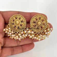 Antique Pearl Gold Studs Earrings /Indian Studs/Indian Earrings/Indian Jewelry/Pearl Stud/Bridal Jewelry/Indian wedding/South Indian Jewelry