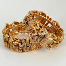 Gold Elephant Single Kada bangle/Indian bangles/Antique Openable bangles/Temple Jewelry/Bridal Bangles/Indian Wedding/Pakistani/South indian