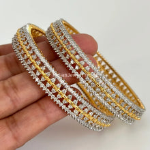 Set of 2 Cz Classic Bangles With 2 Tone Plating /CZ Bangles/Bracelet/Indian Party Bangles/CZ stone bangle/Indian wedding/bridal jewelry 2pcs