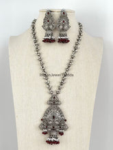 Handcrafted Thread Oxidized Long Necklace/Oxidized Indian Jewelry/Boho Jewelry Necklace/Afghan Set/Afghani jewelry/gypsy necklace