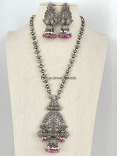 Handcrafted Thread Oxidized Long Necklace/Oxidized Indian Jewelry/Boho Jewelry Necklace/Afghan Set/Afghani jewelry/gypsy necklace