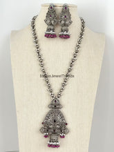 Handcrafted Thread Oxidized Long Necklace/Oxidized Indian Jewelry/Boho Jewelry Necklace/Afghan Set/Afghani jewelry/gypsy necklace