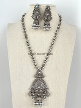 Handcrafted Thread Oxidized Long Necklace/Oxidized Indian Jewelry/Boho Jewelry Necklace/Afghan Set/Afghani jewelry/gypsy necklace