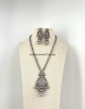 Handcrafted Thread Oxidized Long Necklace/Oxidized Indian Jewelry/Boho Jewelry Necklace/Afghan Set/Afghani jewelry/gypsy necklace