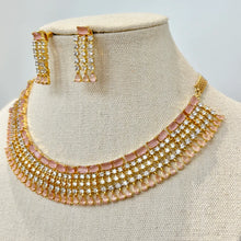 Pink Gold Cz Diamond necklace/Delicate CZ Stones Necklace/Elegant/Unique Jewelry/Indian/Pakistani/Bollywood/Indian Wedding/Bridal