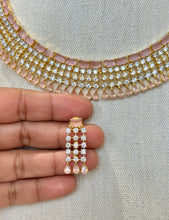 Pink Gold Cz Diamond necklace/Delicate CZ Stones Necklace/Elegant/Unique Jewelry/Indian/Pakistani/Bollywood/Indian Wedding/Bridal
