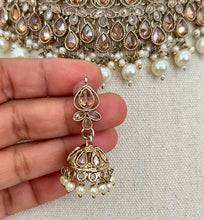 White Antique Polki Kundan Necklace, Kundan Choker, Indian jewelry, Pakistani necklace, punjabi necklace, bridal, indian wedding