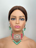 MintPink Premium quality Polki Kundan Victorian necklace/Sabyasachi Necklace/Kundan Jewelry Set/Indian wedding collection/Bridal Necklace