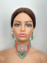 MintPink Premium quality Polki Kundan Victorian necklace/Sabyasachi Necklace/Kundan Jewelry Set/Indian wedding collection/Bridal Necklace