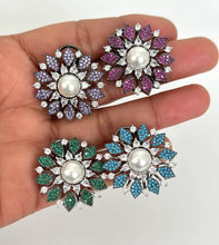 Victorian Finish AD stud earrings/Indian Jewelry/Pakistani Jewelry/Big studs/Bollywood Jewelry/CZ Studs/Sabyasachi Jewelry/gift for her