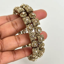 Bollywood Style Polki Kundan antique dull gold finish Bangles Set(2 PC)/Punjabi bangles/Bridal bangles/Indian wedding jewelry/pakistani/Kada