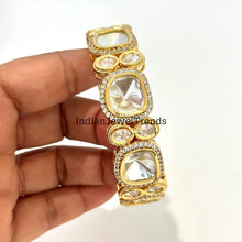 Gold Faux uncut Polki Victorian Bangles(1Pc)/Size 2.6/2.8 openable/Uncut Polki bangles/Indian wedding/Bridal/Bollywood/Celebrity/Indian