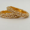 Set of 2 Clustered pearls Bangle/Indian classic bangles/Bridal bangles/Indian wedding Jewelry/Gold bangles/chuda bangles/Pearl bangles