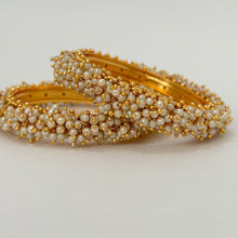 Set of 2 Clustered pearls Bangle/Indian classic bangles/Bridal bangles/Indian wedding Jewelry/Gold bangles/chuda bangles/Pearl bangles