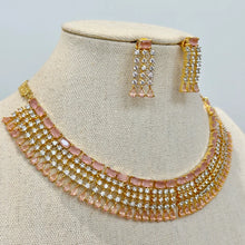 Pink Gold Cz Diamond necklace/Delicate CZ Stones Necklace/Elegant/Unique Jewelry/Indian/Pakistani/Bollywood/Indian Wedding/Bridal