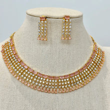 Pink Gold Cz Diamond necklace/Delicate CZ Stones Necklace/Elegant/Unique Jewelry/Indian/Pakistani/Bollywood/Indian Wedding/Bridal