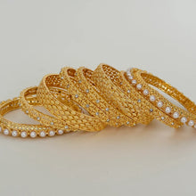 Gold Pearl Bangles chooda Set 8 Pcs/Pearl Bangles/Indian Bangles/Indian wedding/bridal jewelry/Statement bangles/Silver bangles