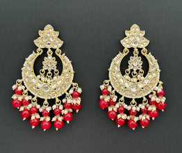 Kundan Long Earrings/Indian Earrings/pearl Earrings/Pakistani Earrings/Statement Earrings/Long chandelier/bridal earrings/Indian wedding