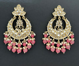 Kundan Long Earrings/Indian Earrings/pearl Earrings/Pakistani Earrings/Statement Earrings/Long chandelier/bridal earrings/Indian wedding