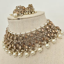 White Antique Polki Kundan Necklace, Kundan Choker, Indian jewelry, Pakistani necklace, punjabi necklace, bridal, indian wedding