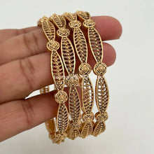 Set of 4 Indian Gold bangles, Temple Jewelry, South indian bangles, Kada bangles, Indian Jewelry, pakistani jewelry