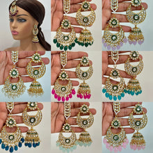 Kundan Tikka Earrings Set Indian Bridal Maang Tikka set Kundan earrings Headpiece Jewelry Bollywood Jewelry Indian jewelry Bridesmaid Gift