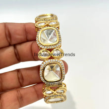 Gold Faux uncut Polki Victorian Bangles(1Pc)/Size 2.6/2.8 openable/Uncut Polki bangles/Indian wedding/Bridal/Bollywood/Celebrity/Indian